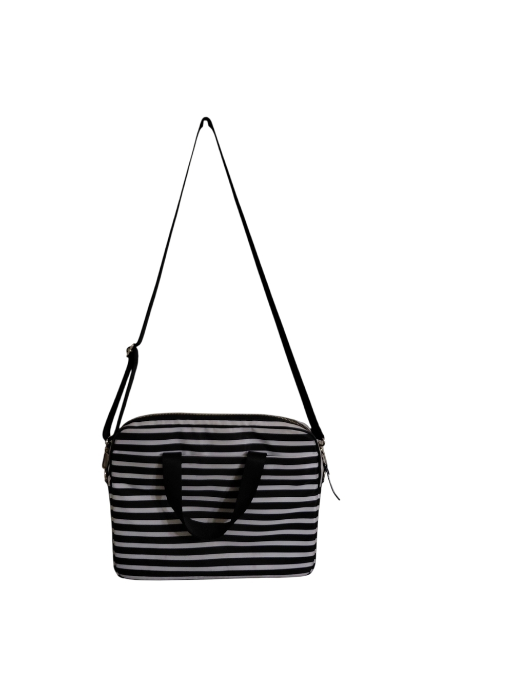 kate spade Black and White Striped Tote with Crossbody Strap